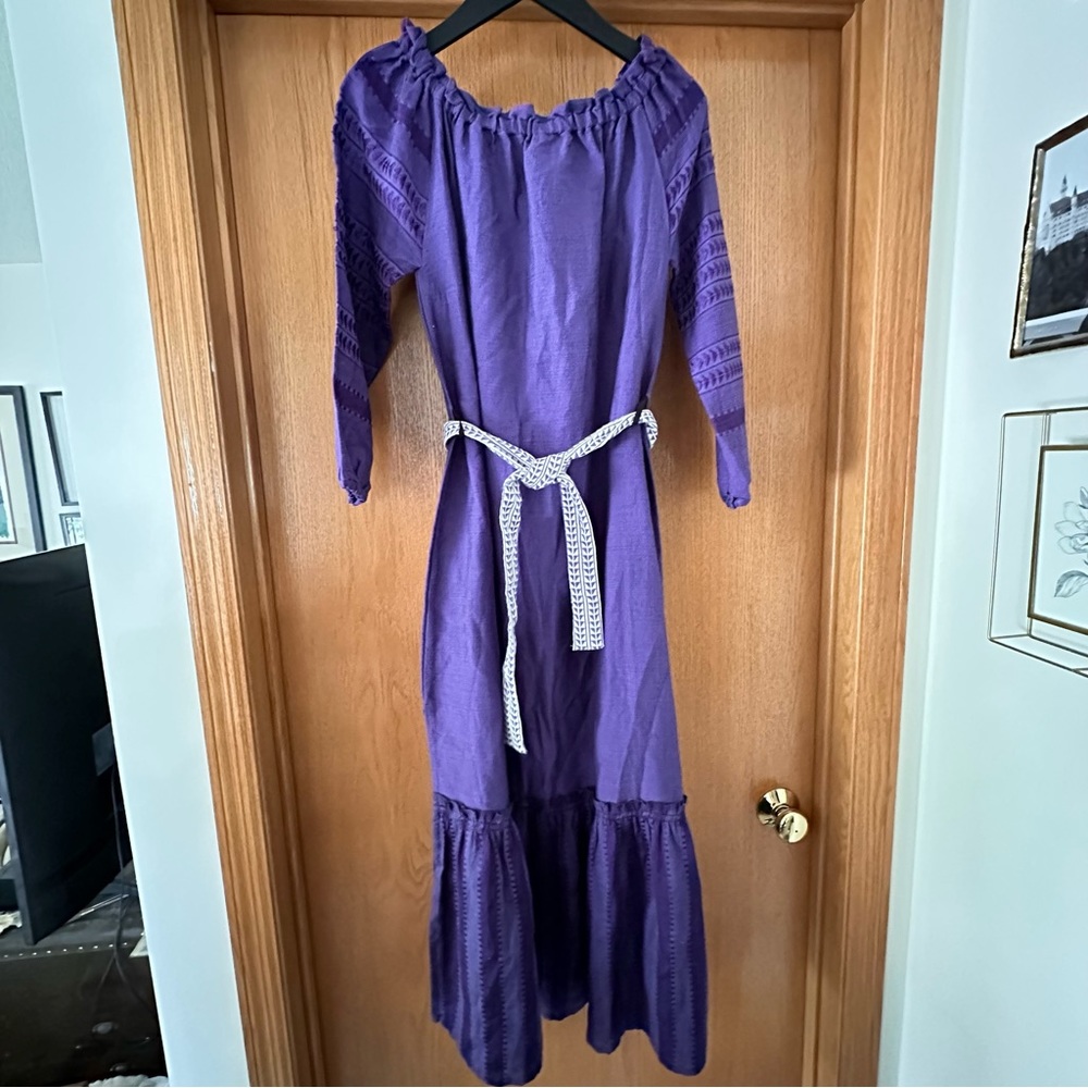 NWOT LemLem Purple Embroidered Maxi Dress